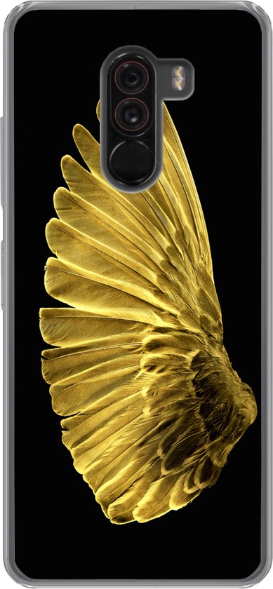 Xiaomi Pocophone F1 hoesje - Gouden vleugels op een zwarte achtergrond -  Siliconen... | bol.com