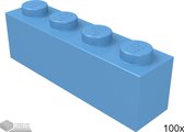 Lego Bouwsteen 1 x 4, 3010 Mediumblauw 100 stuks