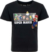Super Mario t-shirt, shirt kinderen, zwart, maat 122 ( 7 jaar )