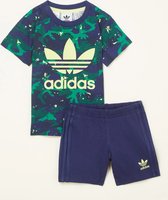 Adidas Originals Babyset met T-shirt en Korte Broek 2-delig - Royalblauw - Maat 62