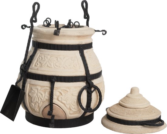 Keramische tandoor Nomade - Multifunctionele Houtoven BBQ - Voor de Fijnproever! *** Met gietijzeren onderstel — afbeelding 3