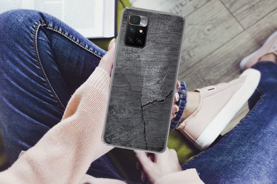 Coque Xiaomi Redmi 10 - Béton - Zwart - Déchirure - Coque de téléphone en Siliconen