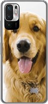 Geschikt voor Xiaomi Redmi Note 10 5G hoesje - Portret van een super mooie Golden Retriever - Siliconen Telefoonhoesje