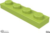 LEGO Plaat 1x4, 3710 Lime 50 stuks