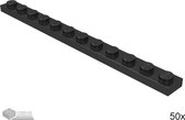 LEGO Plaat 1x12, 60479 Zwart 50 stuks