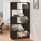 Boekenkast/kamerscherm 80x24x155 cm spaanplaat grijs