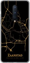Geschikt voor OnePlus 8 hoesje - Zaanstad - Stadskaart - Gold - Siliconen Telefoonhoesje