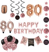 80 jaar Verjaardag Versiering pakket rose gold