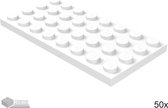 LEGO Plaat 4x8, 3035 Wit 50 stuks