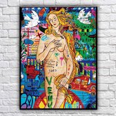 ✅ UNIEK 1 van de 10 - Vrouw Graffiti Art - Kunstwerk Canvas - groot - Print op Canvas schilderij - CUSTOM LUXURY WALL ART - FILM ART - CUSTOM WALL ART - CUSTOM DESIGN - (Wanddecora