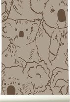 Roomblush - Behang Koala - Donkerbruin - Vliesbehang - 200cm x 285cm