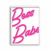 Schilderij  Boss Babe - Roze / Motivatie / Teksten / 50x40cm