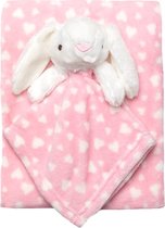 Snuggle Tots - Fleece dekentje met Knuffeldoek - Soft Bunny - 75x90 cm