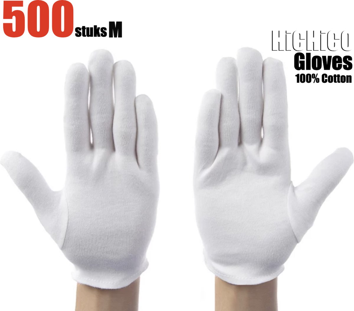 Witte katoenen Handschoen – Gloves Soft 100% Cotton Gloves Coin Jewelry Silver Inspection Gloves Stretchable Lining Glove - Handschoenen - Handschoenen Cotton Maat M 500 Stuks/ 250 Pairs M HiCHiCO