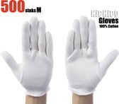 Witte katoenen Handschoen – Gloves Soft 100% Cotton Gloves Coin Jewelry Silver Inspection Gloves Stretchable Lining Glove - Handschoenen - Handschoenen Cotton Maat M 500 Stuks/ 250 Pairs      M       HiCHiCO