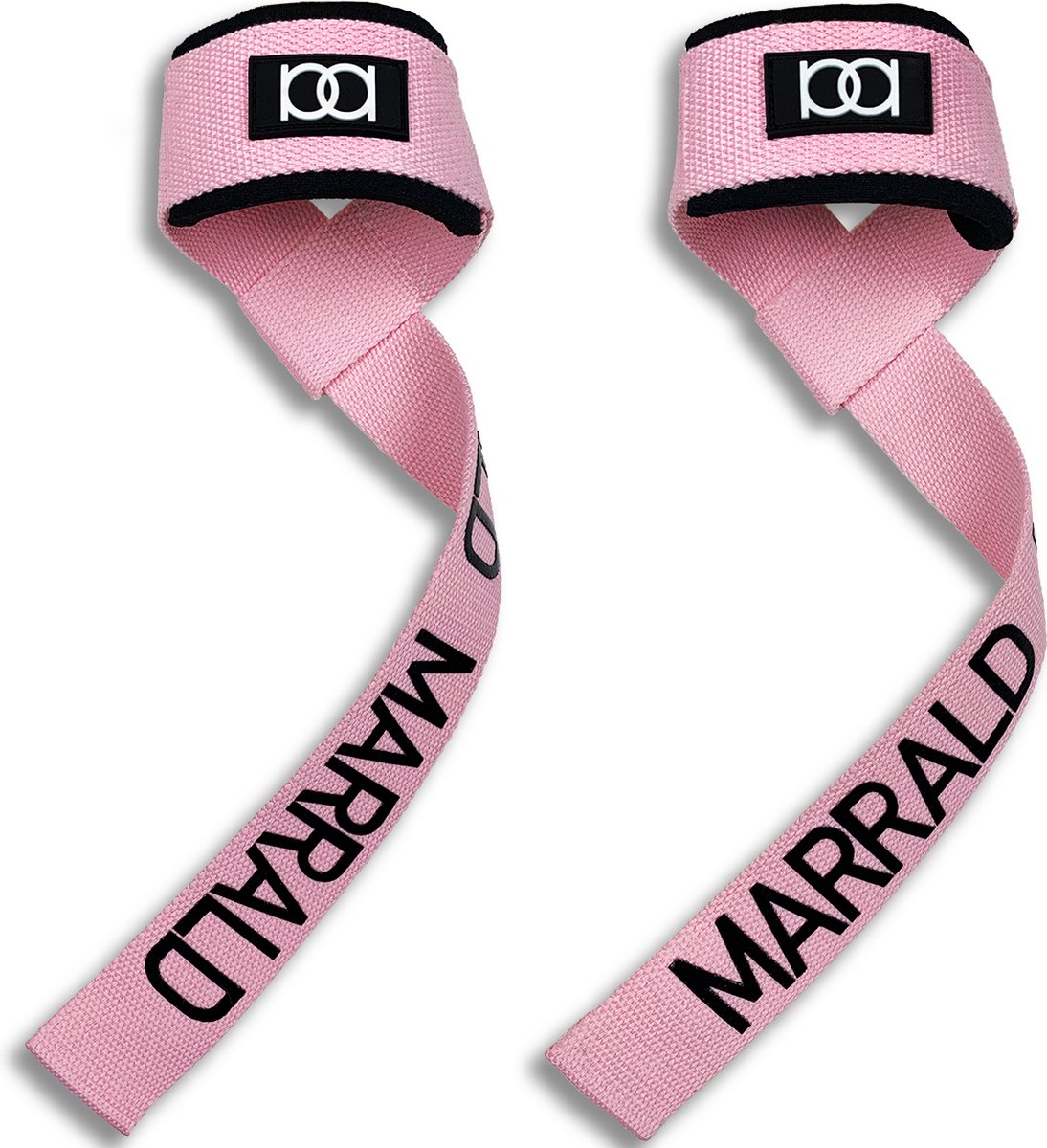 Marrald Lifting Straps - set van 2 - Padded - Anti Slip - fitness crossfit deadlift grip - Roze