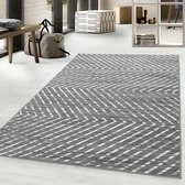 Tapis de salon Shaggy Motif structurel Abstrait Tapis Design Gris