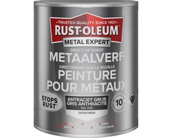 Rust-Oleum Metal Expert Direct Op Roest Metaal Verf Zijdeglans 750ml - RAL 7016