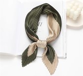 Emilie scarves - sjaal - Plissé - olijfgroen - champagne goud
