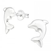Joy|S - Zilveren dolfijn oorbellen - 8 x 11 mm