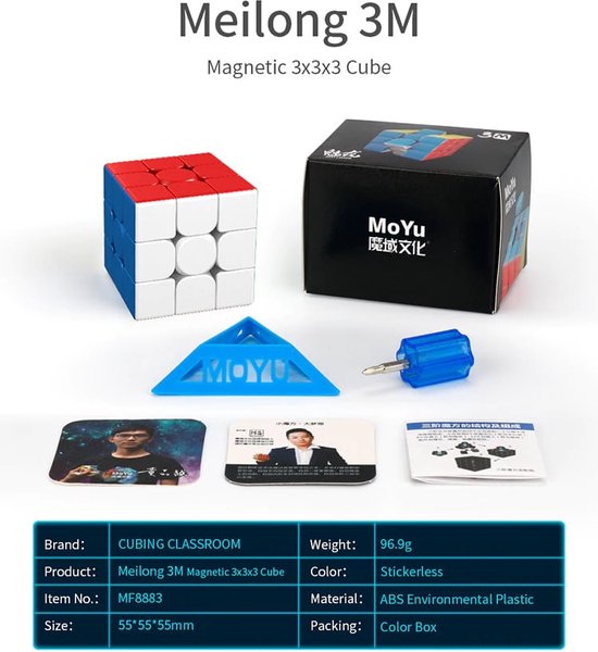 Afbeelding van het spel MOYU® Magnetische Puzzelkubus 3x3 - SpeedCube Zonder Stickers - Licht en Soepel voor Wedstrijden