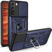 Samsung Galaxy S22 Plus - CamShield Armor Slider Hoesje - Blauw
