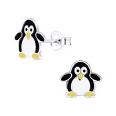 Joy|S - Zilveren pinguïn oorbellen - 10 x 11 mm - kinderoorbellen