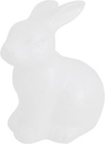 Paashaas beeldje - Crème Wit - Keramiek - 6.5 x 6.5 x 8 cm - Set van 2 - Pasen - Paashaas - Paasdagen - Lente