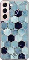 Casimoda® hoesje - Geschikt voor Samsung S22 Plus - Blue Cubes - Backcover - Siliconen/TPU - Blauw