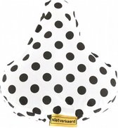 zadeldek gestipt 17 x 25 cm polyester wit/zwart