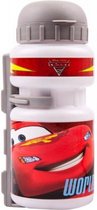 bidon met bidonhouder Cars wit/rood 500 ml