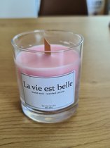 Wood wick scented candle La vie