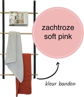 Wandladder 57cm  - Zachtroze Leer / rondhout |  by Handles and more & Woetwurm