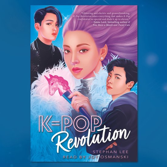 Boekomslag met drie jonge K-pop-artiesten, de titel 'K-POP Revolution' en een citaat.