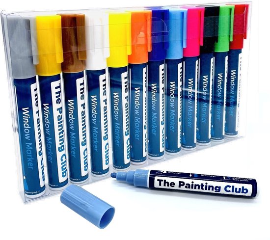 Raamstiften afwasbaar 12 kleuren - Krijtstiften voor krijtbord - Kalkstiften - Krijtstiften voor raam - Krijtmarker - Whiteboard Stiften - Whiteboard Marker
