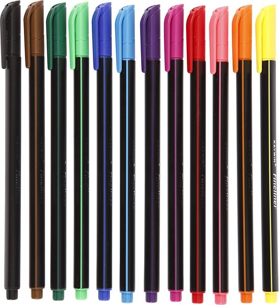 Colortime Fineliner Lijndikte 0,6-0,7 Mm Multicolor 12 Stuks