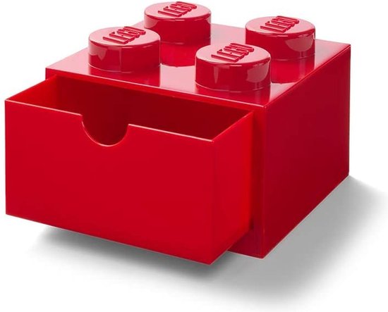 Lego - Opbergbox Bureaulade Brick 4 - Kunststof - Rood