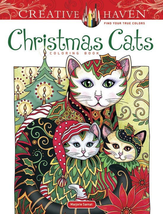 Creative Haven Christmas Cats Coloring Book - cover