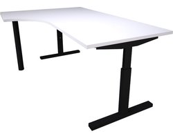Offeco Bureau Oxford Hoek - Bureau - Bureautafel - Gaming bureau - Game bureau - Computertafel - Desk - Bureau Zwart - Verstelbaar bureau - Gaming Desk - Bureau tafel - Bureau verstelbaar  Wit  180x120cm-- blad-  onderstel- x120