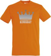 T-shirt Kingsday zilver | Koningsdag kleding | oranje shirt | Oranje | maat L