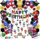 Fissaly® 99 Stuks Superhelden Feest Versiering – Kinderfeestje Decoratie – Superheroes Themafeest Verjaardag Feestje