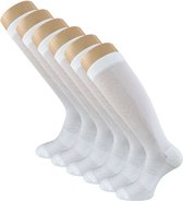 6 paires de Chaussettes hautes de compression - Wit - Taille 35-38