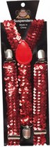 bretels pailletten 2,5 cm elastaan rood one-size
