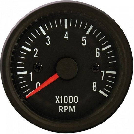 VDO toerenteller 80mm 12V 4 - 6 cilinder Cockpit Vision tot 7000 RPM, 210,50