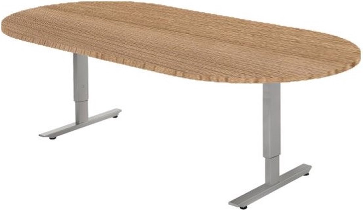 Offeco Bureau York - Bureau - Bureautafel - Vergadertafel - Gaming bureau - Game bureau - Computertafel - Desk - Bureau Aluminium - Verstelbaar bureau - Gaming Desk - Bureau tafel - Bureau verstelbaar  Havanna   240x120cm-- blad-  onderstel- x120