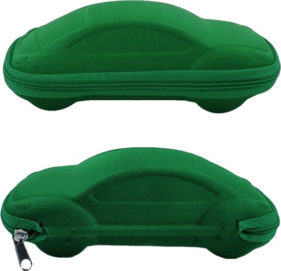 Fako Bijoux® - Brillenkoker - Auto - EVA - Met Rits - Nylon - Groen