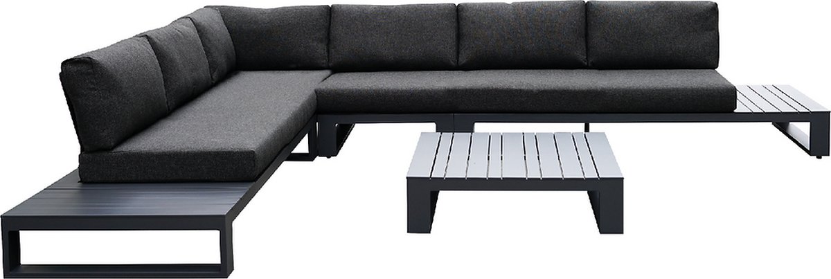 DKS Lounge set Manam sofa set alu grijs - donker grijze kussens