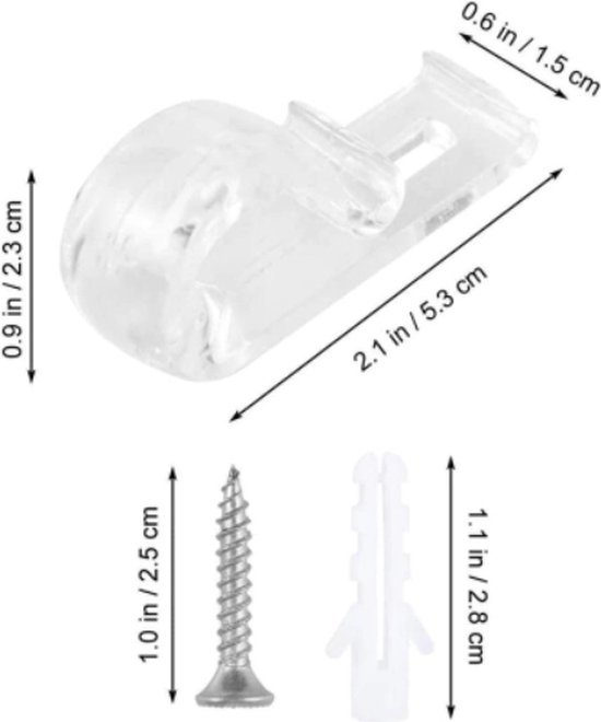 FSW-Products - Gordijnhaken - 2 Stuks - Transparant - Vouwgordijnen - Jaloezie Hanger - DIY