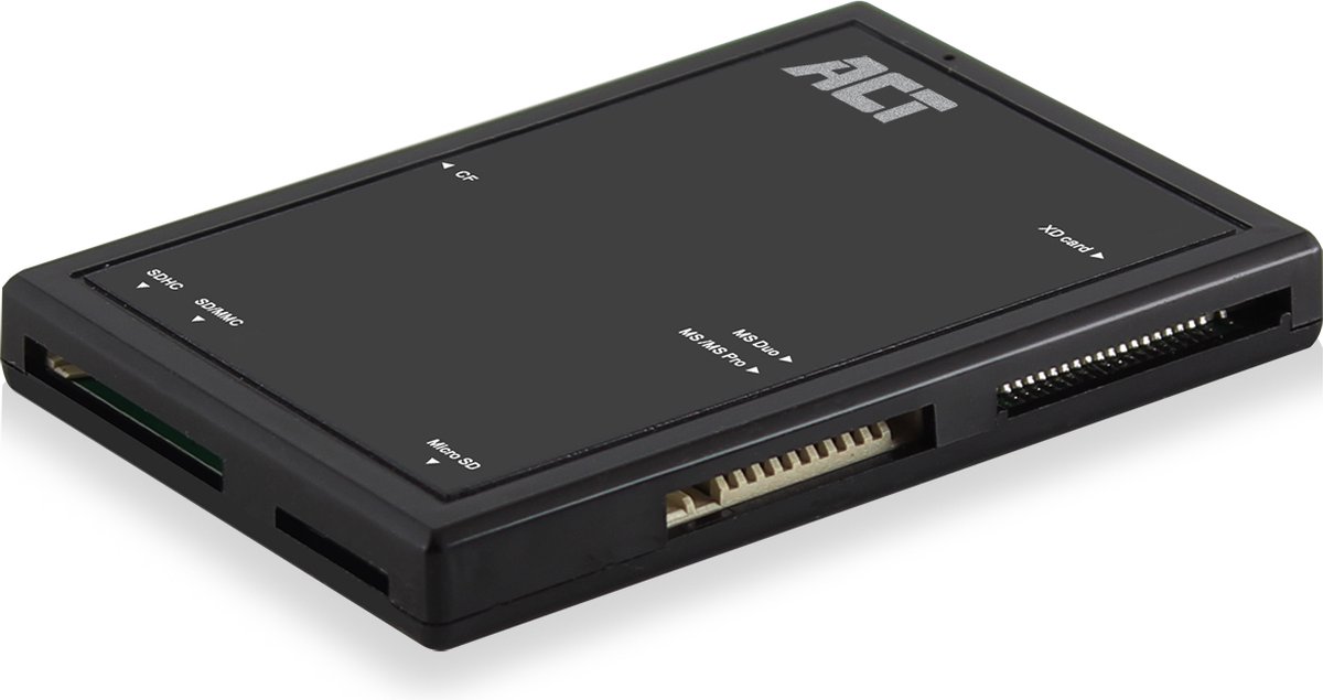 Image of ACT USB Cardreader met USB-A connector en 5 kaartsleuven - voor (Micro) SD/MMC/TF/XD/CF/Memory Stick - USB3.0 AC6370