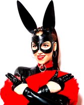 Bunny Masker - Sexy Bunny Masker - Leren Bunny Masker - Konijnen Oortjes – Meesteres Masker – Rabbit Mask – Cosplay Masker – Leather Mask